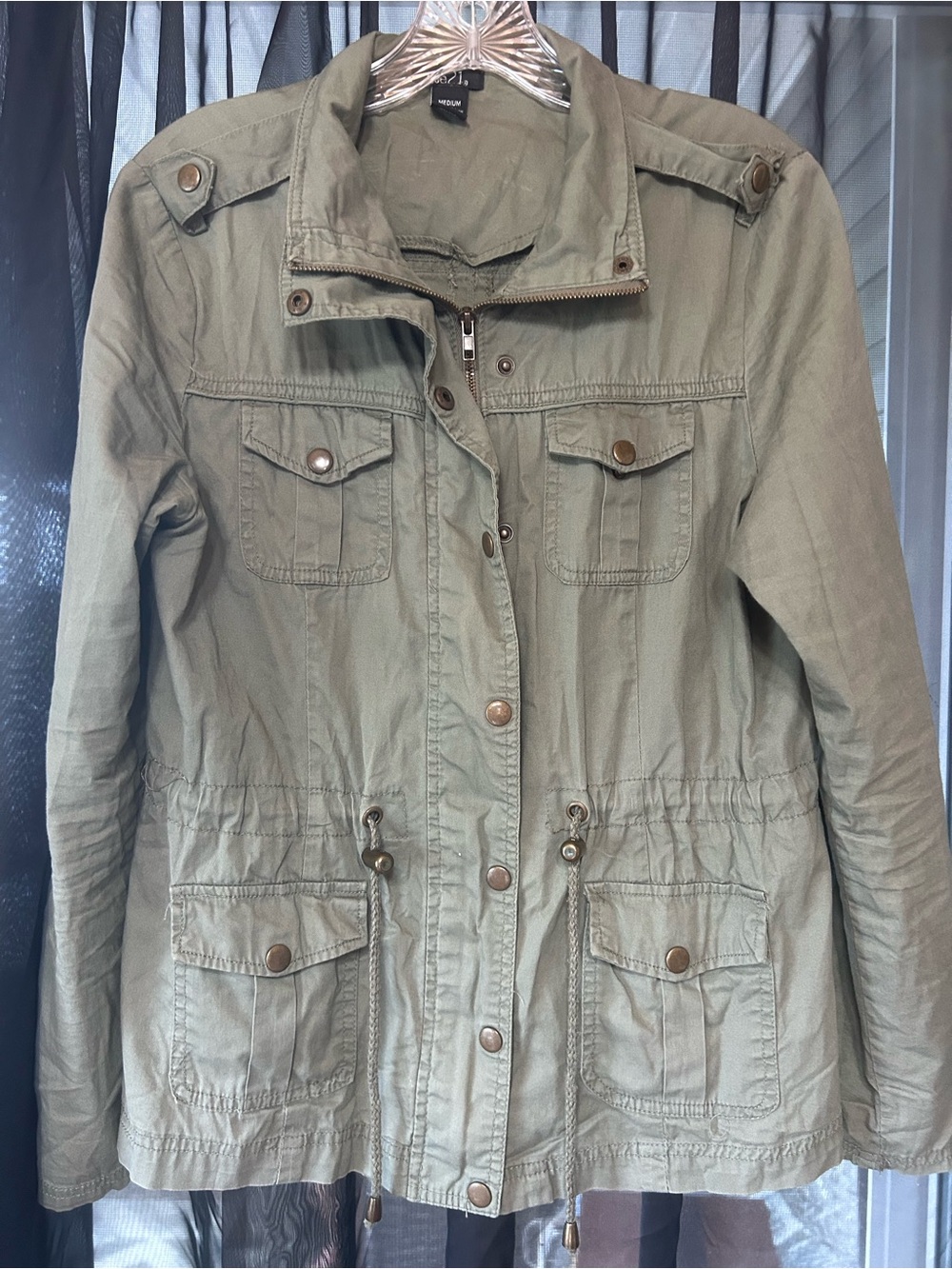 Womens Rue 21 Utility Jacket in Olive Green